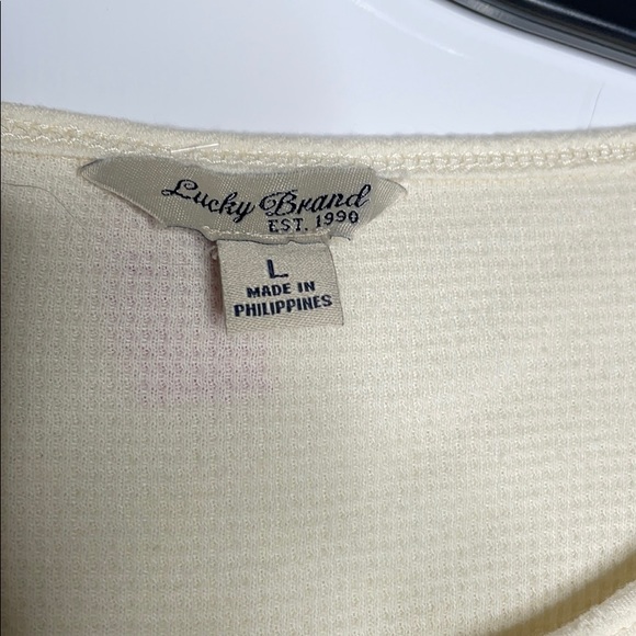 Lucky Brand Long Sleeve Blouse Cream/Ivory sz Lg - Picture 2 of 5